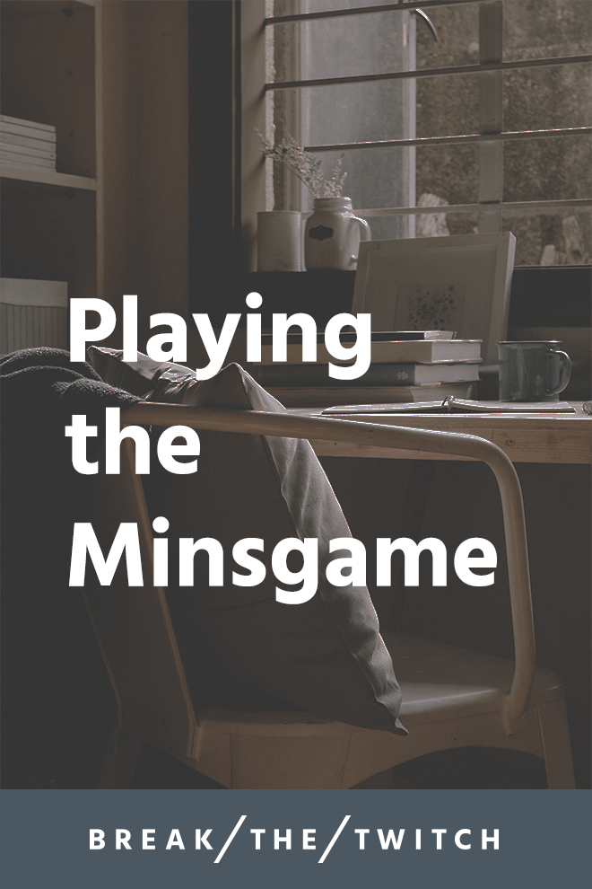 Playing the Minsgame // Minsgame is short for the 'Minimalist Game'. The idea of the game is to reduce your possessions over the course of a month by increasing each day. // breakthetwitch.com